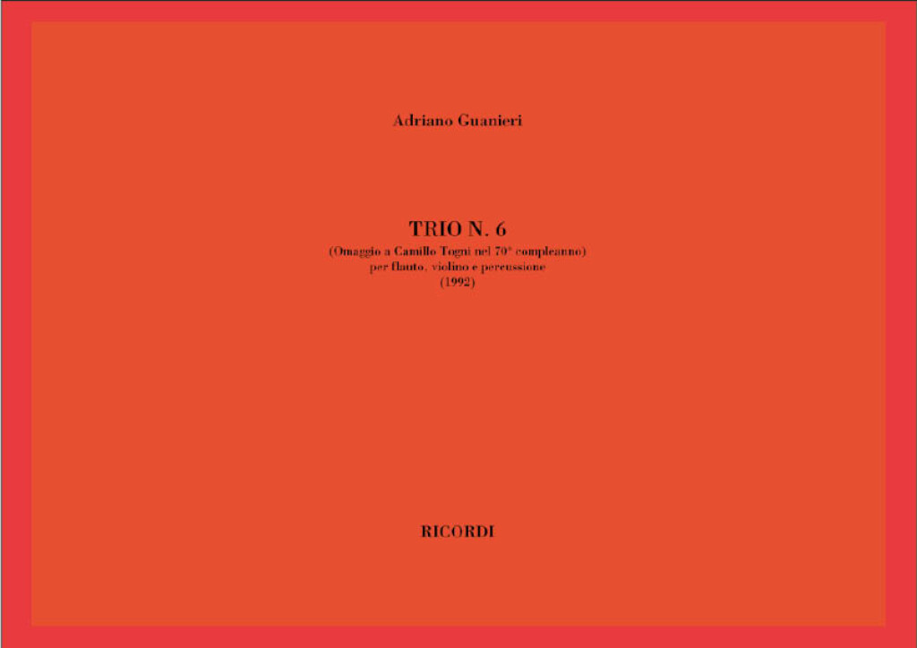 Trio N. 6 (Omaggio A Camillo Togni Nel 70Ç
